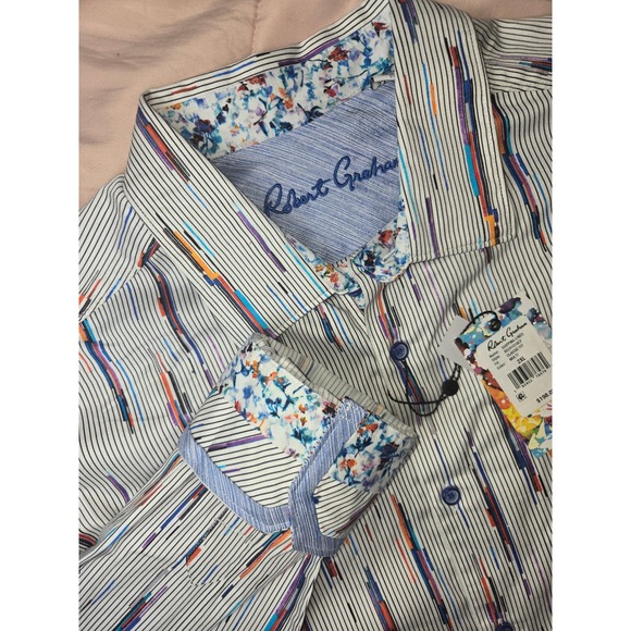 Robert Graham Other - Robert Graham Mens Long Sleeve Button Up Shirt Multi Color Stripe Print Size 2XL